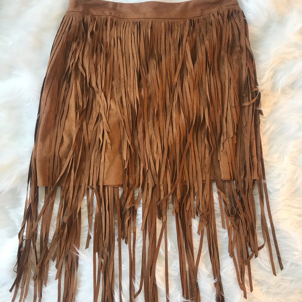 Asymmetrical Fringe Skirt